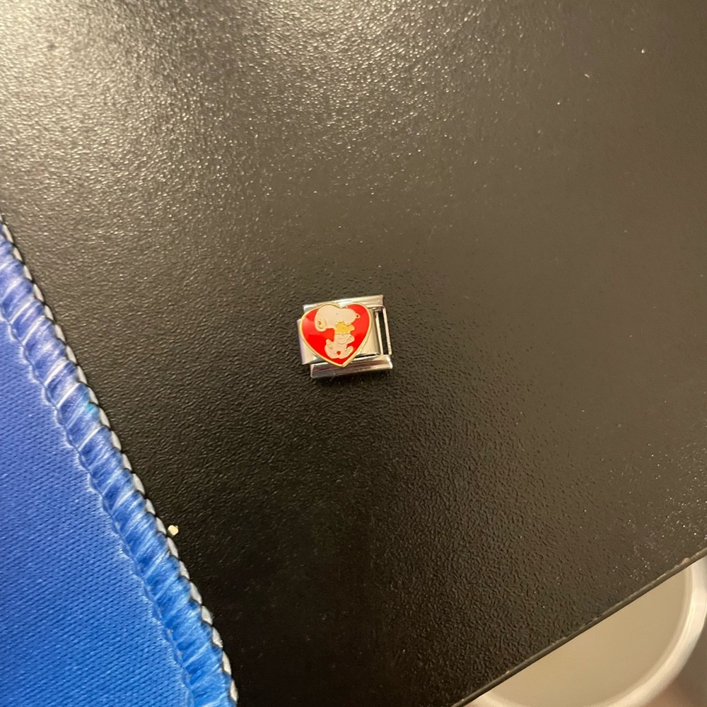 Elegant Red and Silver Heart Bracelet Charm